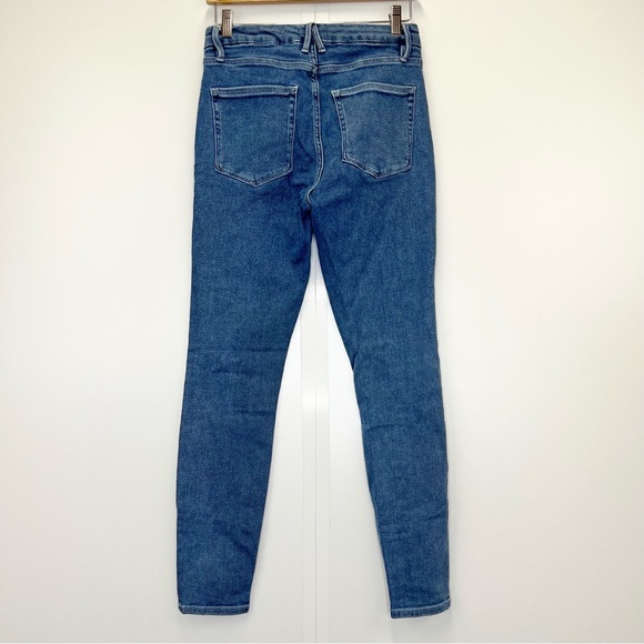 Good American Good Waist Skinny Jeans Size 28 Exposed Front Zipper High Rise - Picture 7 of 10